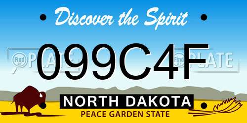 099C4F North Dakota License Plate