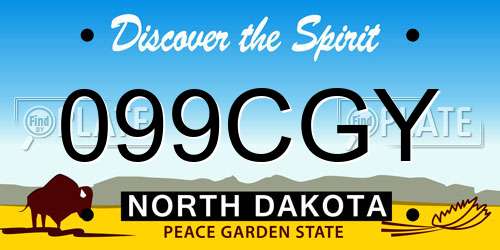 099CGY North Dakota License Plate