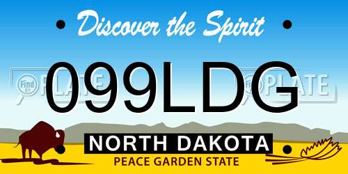 099LDG North Dakota License Plate