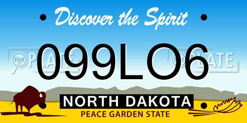 099LO6 North Dakota License Plate