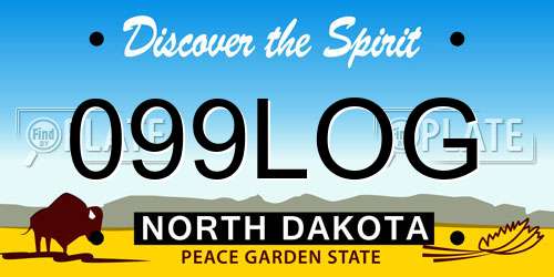 099LOG North Dakota License Plate