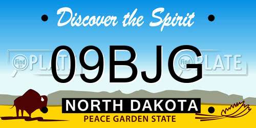 09BJG North Dakota License Plate