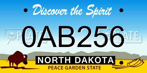 0AB256 North Dakota License Plate