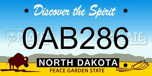 0AB286 North Dakota License Plate