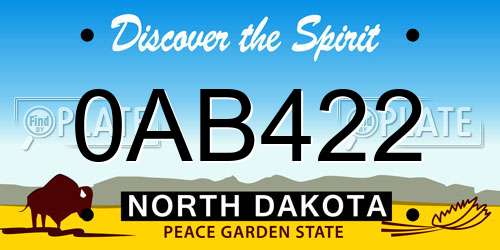 0AB422 North Dakota License Plate