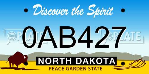 0AB427 North Dakota License Plate