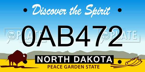 0AB472 North Dakota License Plate