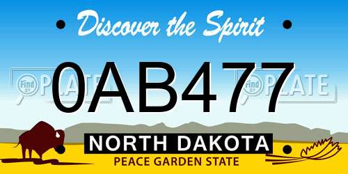 0AB477 North Dakota License Plate