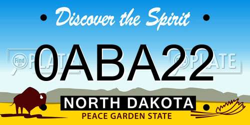 0ABA22 North Dakota License Plate