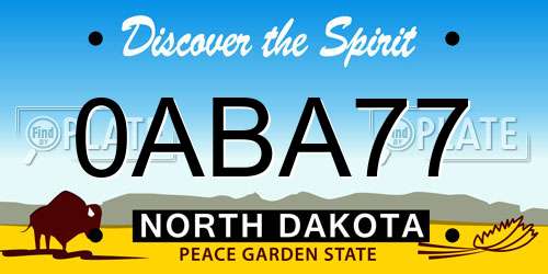 0ABA77 North Dakota License Plate