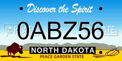 0ABZ56 North Dakota License Plate