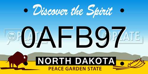 0AFB97 North Dakota License Plate