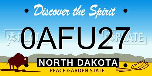 0AFU27 North Dakota License Plate