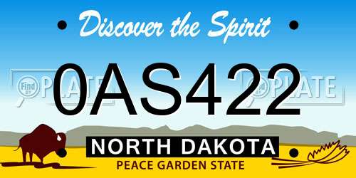 0AS422 North Dakota License Plate
