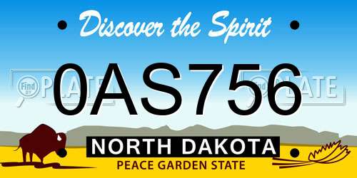 0AS756 North Dakota License Plate
