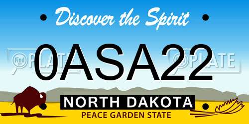 0ASA22 North Dakota License Plate