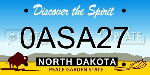 0ASA27 North Dakota License Plate