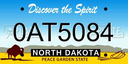0AT5084 North Dakota License Plate