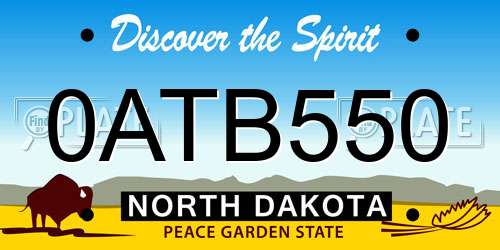 0ATB550 North Dakota License Plate