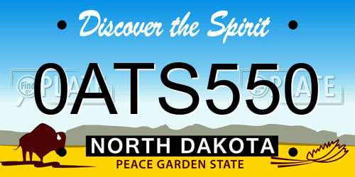 0ATS550 North Dakota License Plate