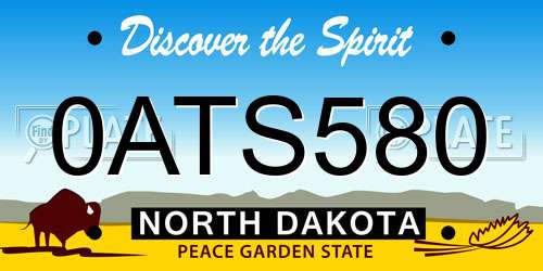 0ATS580 North Dakota License Plate