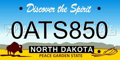 0ATS850 North Dakota License Plate