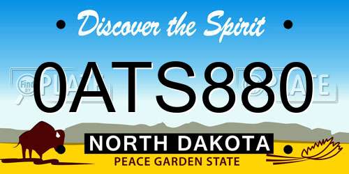 0ATS880 North Dakota License Plate