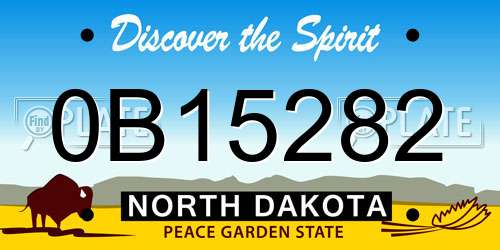 0B15282 North Dakota License Plate