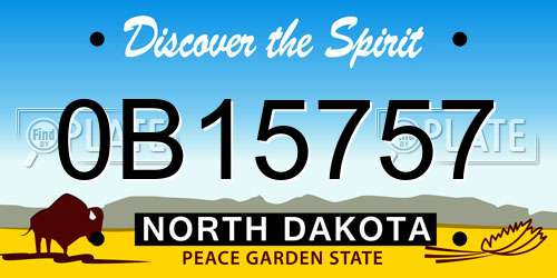 0B15757 North Dakota License Plate