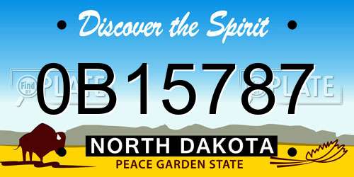 0B15787 North Dakota License Plate