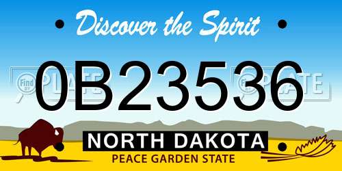 0B23536 North Dakota License Plate
