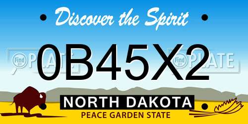 0B45X2 North Dakota License Plate