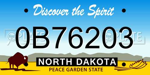 0B76203 North Dakota License Plate