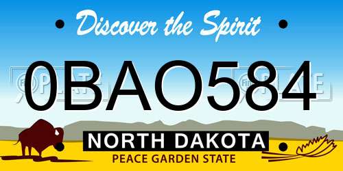 0BAO584 North Dakota License Plate