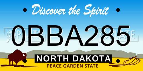 0BBA285 North Dakota License Plate