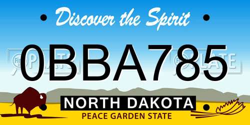 0BBA785 North Dakota License Plate