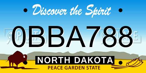 0BBA788 North Dakota License Plate
