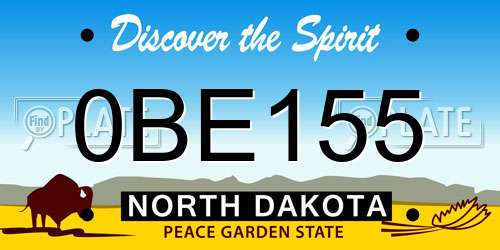 0BE155 North Dakota License Plate