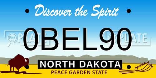 0BEL90 North Dakota License Plate