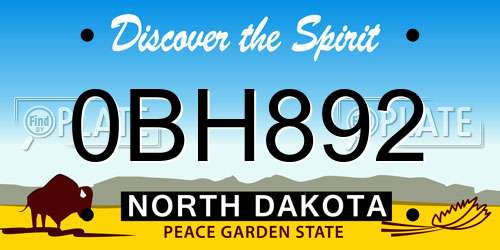 0BH892 North Dakota License Plate