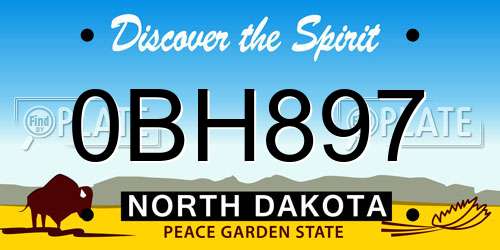 0BH897 North Dakota License Plate