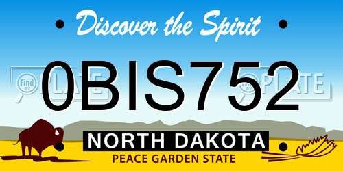 0BIS752 North Dakota License Plate