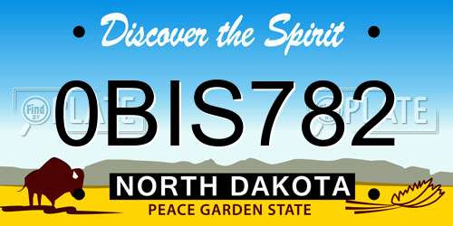 0BIS782 North Dakota License Plate