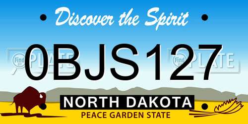 0BJS127 North Dakota License Plate