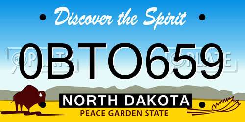 0BTO659 North Dakota License Plate