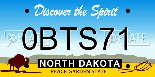 0BTS71 North Dakota License Plate
