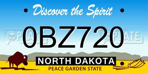0BZ720 North Dakota License Plate