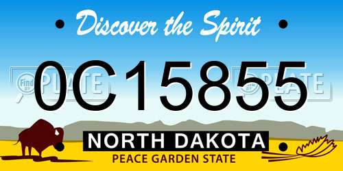 0C15855 North Dakota License Plate