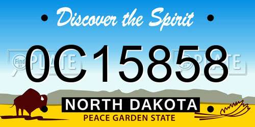 0C15858 North Dakota License Plate