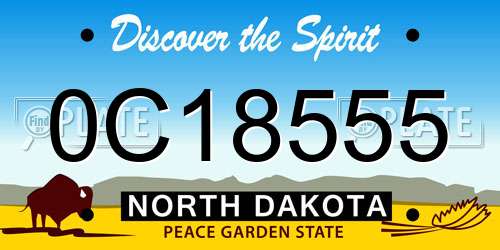 0C18555 North Dakota License Plate